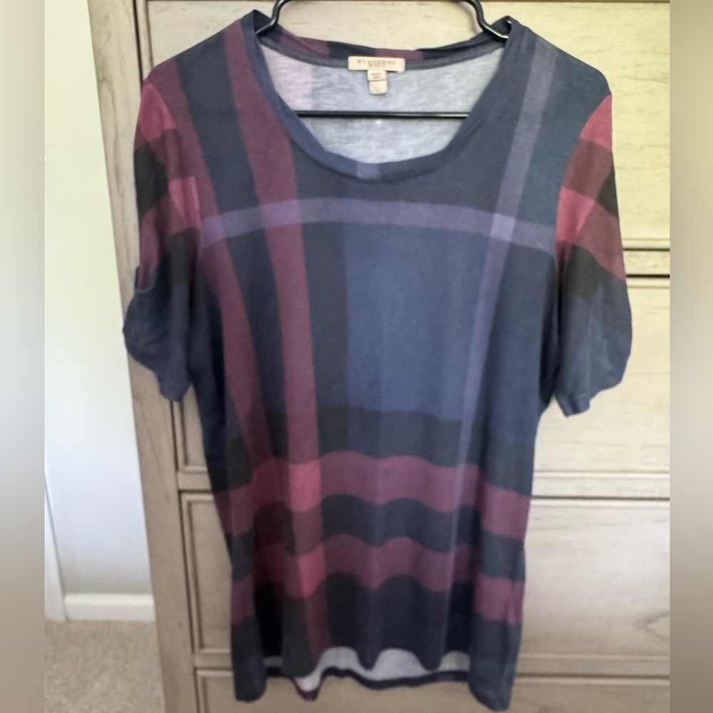 Burberry Plaid Short Sleeve Top
